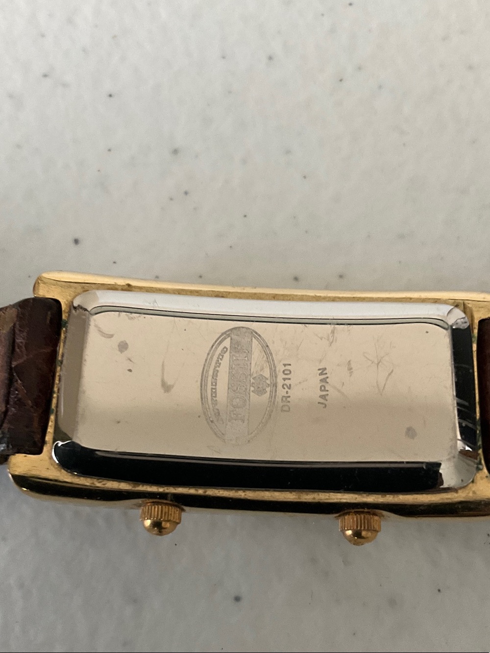 Fossil Gold-Tone Dual-Subdial Watch with Dark Brown Leather Strap - Picture 4 of 9